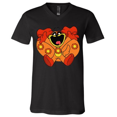 Smiling Dog Plush Critters V-Neck T-Shirt