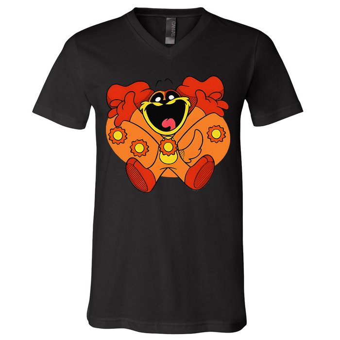 Smiling Dog Plush Critters V-Neck T-Shirt