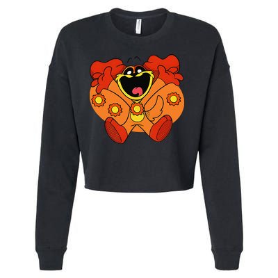 Smiling Dog Plush Critters Cropped Pullover Crew