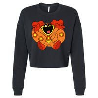 Smiling Dog Plush Critters Cropped Pullover Crew