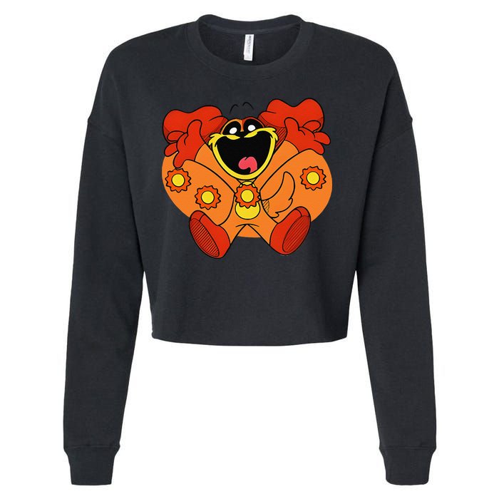 Smiling Dog Plush Critters Cropped Pullover Crew