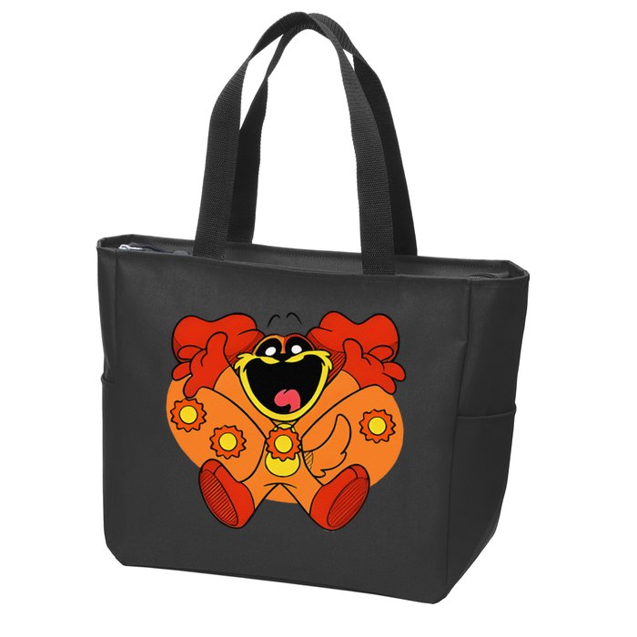 Smiling Dog Plush Critters Zip Tote Bag