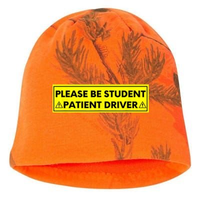 Student Driver Please Be Patient Funny Quote Kati - Camo Knit Beanie