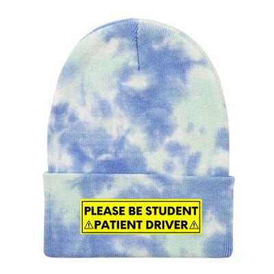 Student Driver Please Be Patient Funny Quote Tie Dye 12in Knit Beanie