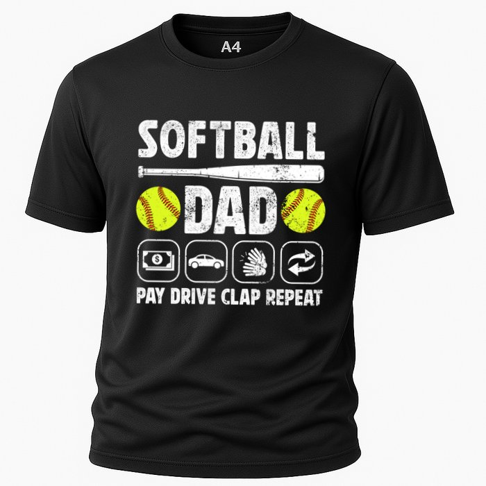 Softball Dad Pay Drive Clap Dad Of A Softball Player Father Cool Gift Cooling Performance Crew T-Shirt