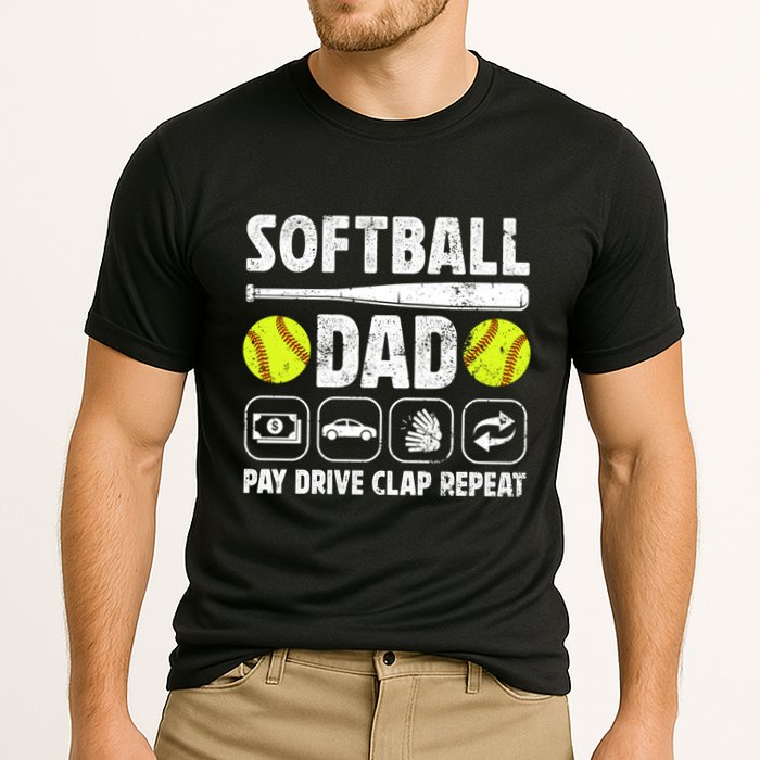 Softball Dad Pay Drive Clap Dad Of A Softball Player Father Cool Gift Cooling Performance Crew T-Shirt