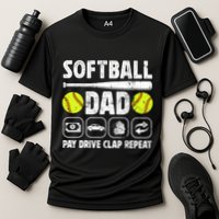 Softball Dad Pay Drive Clap Dad Of A Softball Player Father Cool Gift Cooling Performance Crew T-Shirt