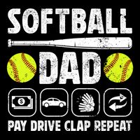 Softball Dad Pay Drive Clap Dad Of A Softball Player Father Cool Gift Drawstring Bag
