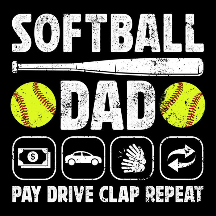 Softball Dad Pay Drive Clap Dad Of A Softball Player Father Cool Gift Drawstring Bag