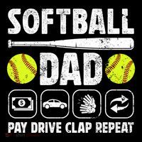 Softball Dad Pay Drive Clap Dad Of A Softball Player Father Cool Gift Flatbill Hat