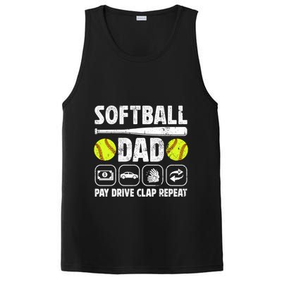 Softball Dad Pay Drive Clap Dad Of A Softball Player Father Cool Gift PosiCharge Competitor Tank