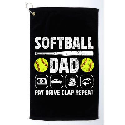 Softball Dad Pay Drive Clap Dad Of A Softball Player Father Cool Gift Golf Towel