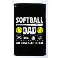Softball Dad Pay Drive Clap Dad Of A Softball Player Father Cool Gift Golf Towel