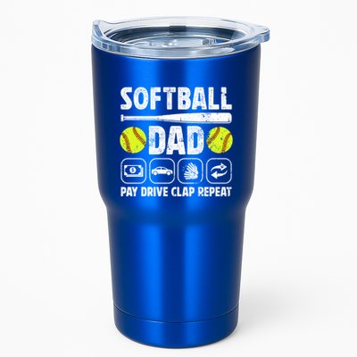 Softball Dad Pay Drive Clap Dad Of A Softball Player Father Cool Gift Tumbler