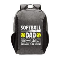 Softball Dad Pay Drive Clap Dad Of A Softball Player Father Cool Gift Vector Backpack