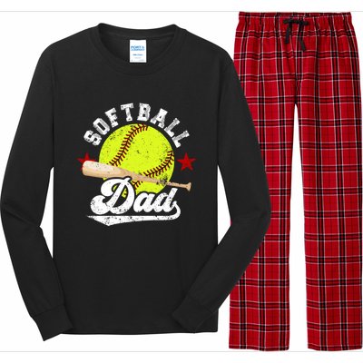 Softball Dad Proud Dad Of A Softball Player Father Gift Long Sleeve Pajama Set