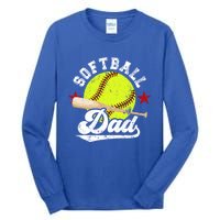 Softball Dad Proud Dad Of A Softball Player Father Gift Tall Long Sleeve T-Shirt