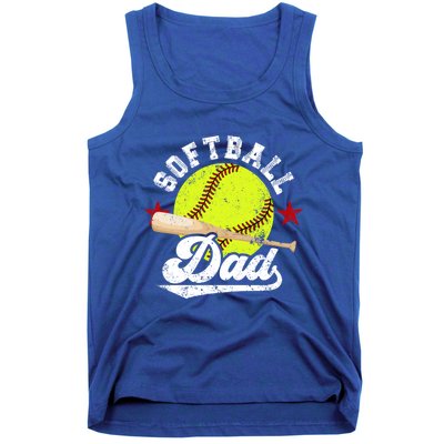 Softball Dad Proud Dad Of A Softball Player Father Gift Tank Top