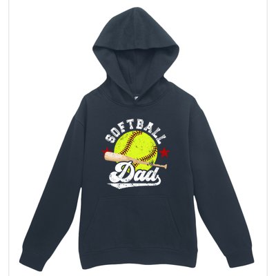 Softball Dad Proud Dad Of A Softball Player Father Gift Urban Pullover Hoodie