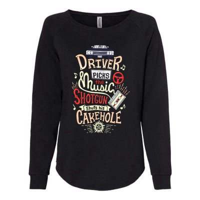 Supernatural Driver Picks The Music Womens California Wash Sweatshirt