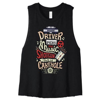 Supernatural Driver Picks The Music Women's Racerback Cropped Tank