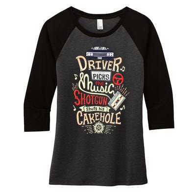 Supernatural Driver Picks The Music Women's Tri-Blend 3/4-Sleeve Raglan Shirt