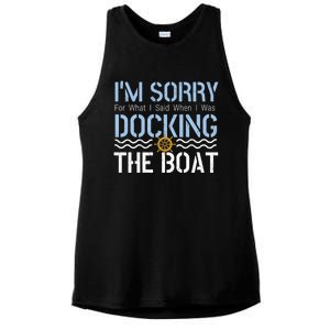 Sorry Docking Pontoon Captain Boat Pontooning Boating Gift Ladies PosiCharge Tri-Blend Wicking Tank