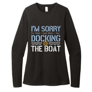 Sorry Docking Pontoon Captain Boat Pontooning Boating Gift Womens CVC Long Sleeve Shirt