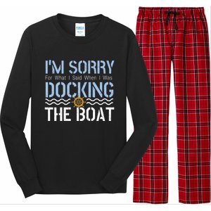 Sorry Docking Pontoon Captain Boat Pontooning Boating Gift Long Sleeve Pajama Set