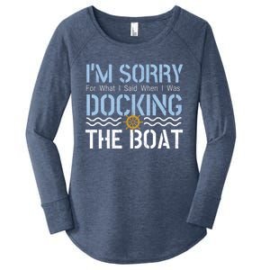 Sorry Docking Pontoon Captain Boat Pontooning Boating Gift Women's Perfect Tri Tunic Long Sleeve Shirt