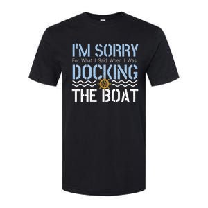 Sorry Docking Pontoon Captain Boat Pontooning Boating Gift Softstyle CVC T-Shirt