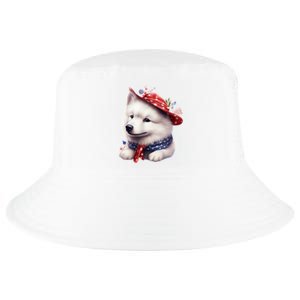 Samoyed Dog Puppy USA Flag Cute Samoyed Puppy Cool Comfort Performance Bucket Hat