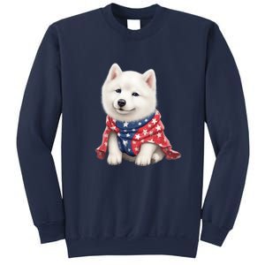 Samoyed Dog Puppy USA Flag Cute Samoyed Puppy Sweatshirt