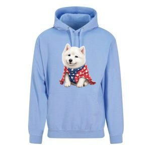 Samoyed Dog Puppy USA Flag Cute Samoyed Puppy Unisex Surf Hoodie