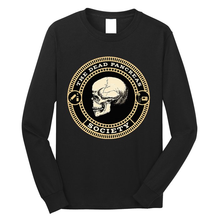 Skull Dead Pancreas Society Type One Diabetes Awareness Long Sleeve Shirt