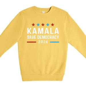 Save Democracy President Kamala Harris For President 2024 Gift Premium Crewneck Sweatshirt