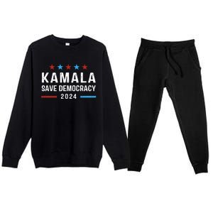 Save Democracy President Kamala Harris For President 2024 Gift Premium Crewneck Sweatsuit Set