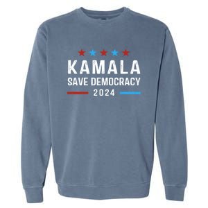 Save Democracy President Kamala Harris For President 2024 Gift Garment-Dyed Sweatshirt