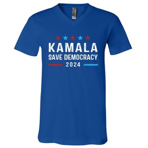 Save Democracy President Kamala Harris For President 2024 Gift V-Neck T-Shirt