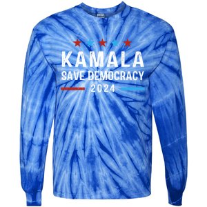 Save Democracy President Kamala Harris For President 2024 Gift Tie-Dye Long Sleeve Shirt