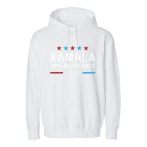 Save Democracy President Kamala Harris For President 2024 Gift Garment-Dyed Fleece Hoodie