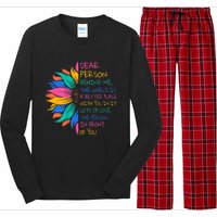 Sunflower Dear Person Behind Me The World Is A Better Place Long Sleeve Pajama Set