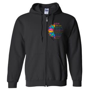 Sunflower Dear Person Behind Me The World Is A Better Place Full Zip Hoodie