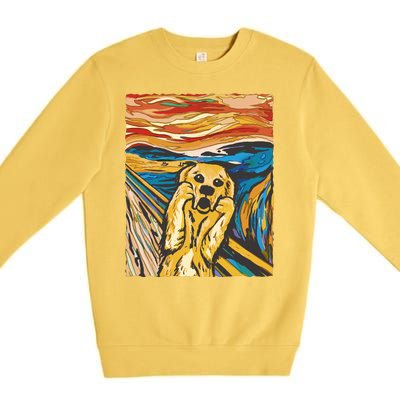 Scream Dog Painting Premium Crewneck Sweatshirt