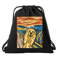 Scream Dog Painting Drawstring Bag