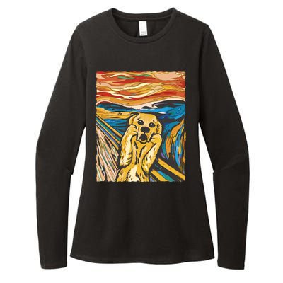 Scream Dog Painting Womens CVC Long Sleeve Shirt