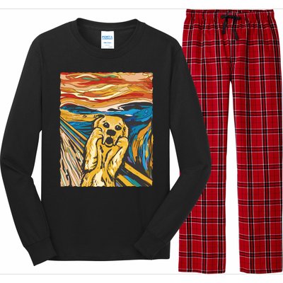 Scream Dog Painting Long Sleeve Pajama Set