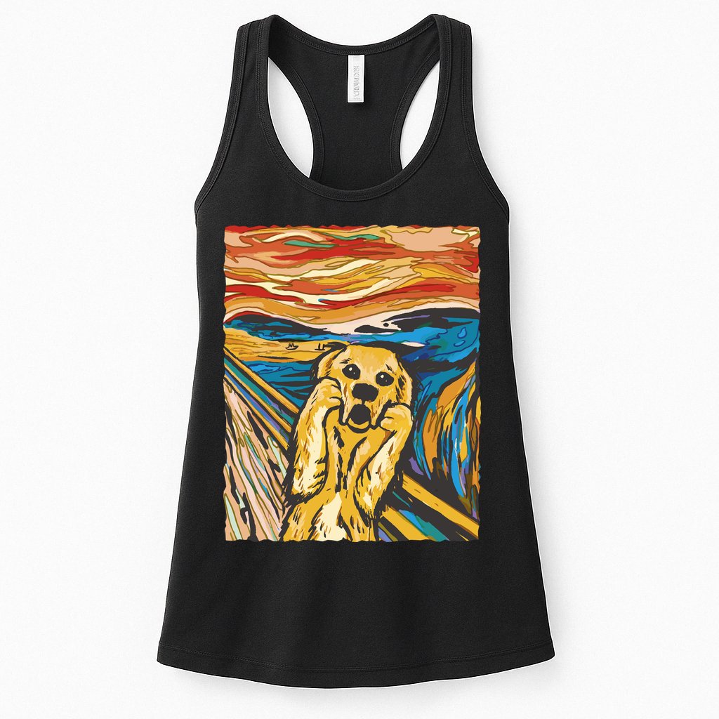 Scream Dog Painting Womens Tank Top