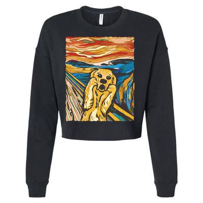 Scream Dog Painting Cropped Pullover Crew