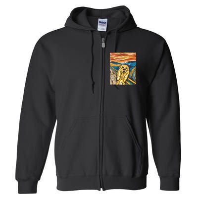 Scream Dog Painting Full Zip Hoodie